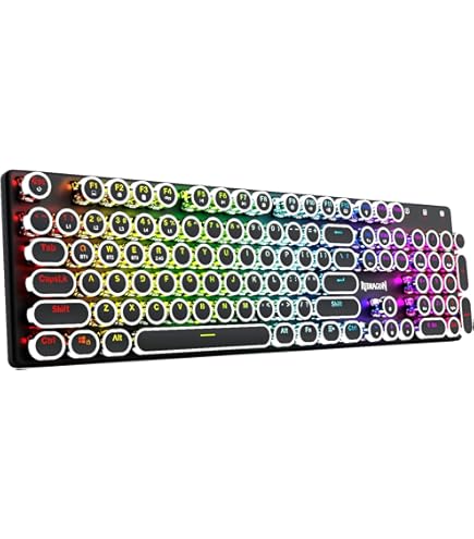 Amazon.co.jp: タイプライター型 レトロ メカニカルキーボード LED